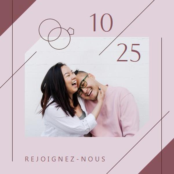 Rejoignez-nous pour notre mariage purple minimal,elegant,lines