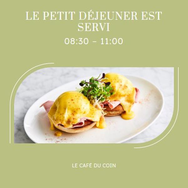 Le petit déjeuner est servi green modern,minimal,linear