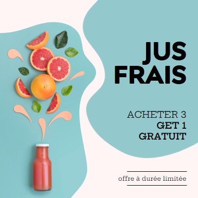 Jus frais - offre à durée limitée blue organic,playful,blobs,asymmetrical,whimsical,bold