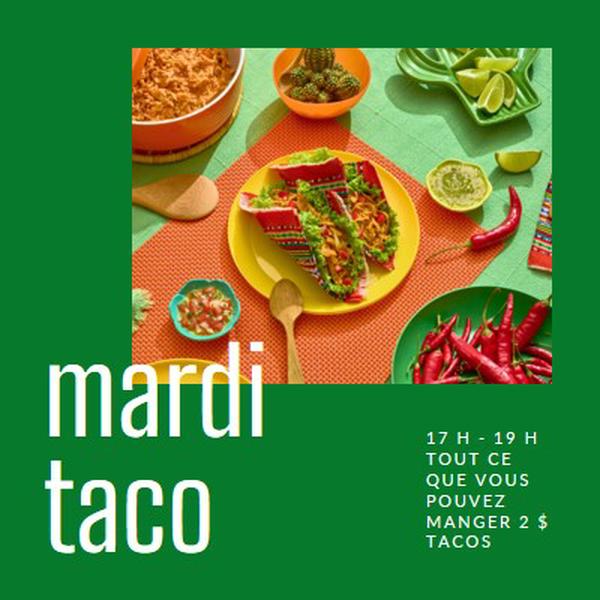 Tout ce que vous pouvez manger de tacos green elegant,bold,photo