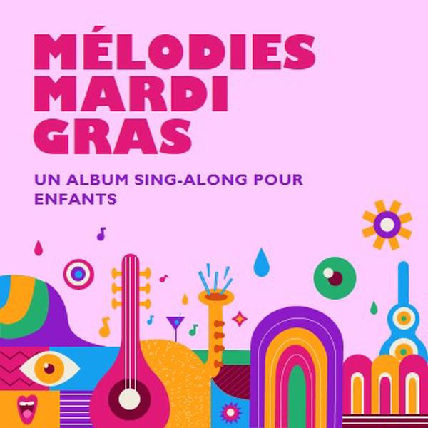 Mélodies mardi gras pour les enfants pink whimsical,fun,illustration,geometric,graphic,bright