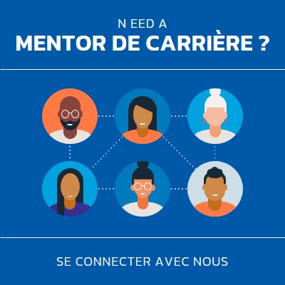 Vous avez besoin d’un mentor de carrière ? blue simple,clean,illustration,circles,bold,graphic