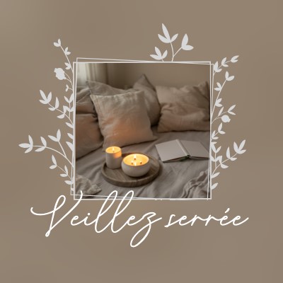 Dormir serré ce soir brown elegant,floral,frame,handwriting,rustic,