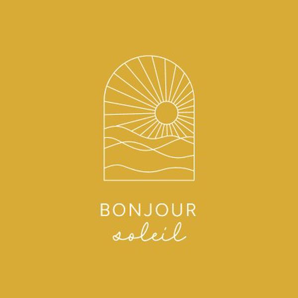 Bonjour, soleil yellow modern,minimal,lines,simple,waves,sun