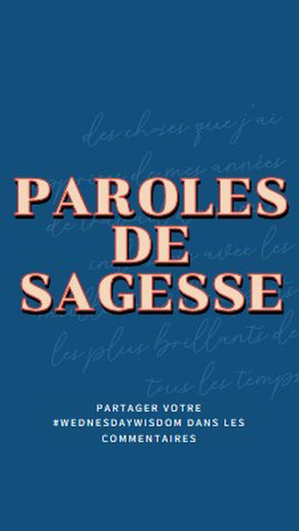 Parole aux sages blue modern-simple