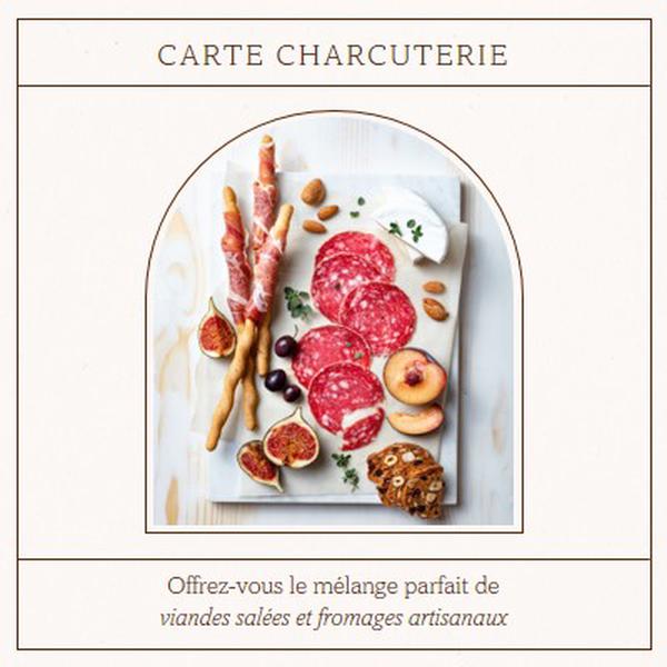 Charcuterie et indulgence au fromage white minimal,clean,linear