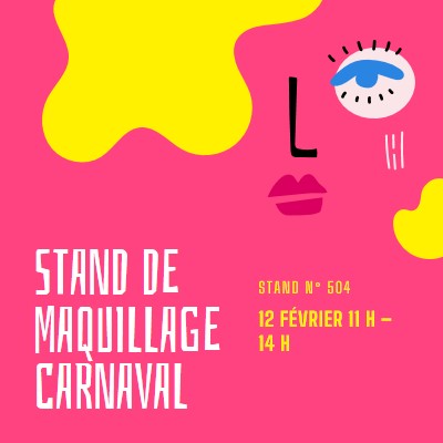 Stand de maquillage carnaval pink bold,abstract,shapes,graphic,illustration,bright