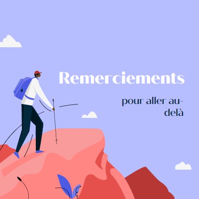 Carte de remerciement à l’employé blue simple,inspiring,mountain,graphic,illustration,bold