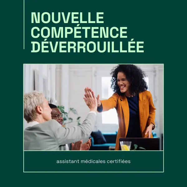 Annonce de la nouvelle compétence déverrouillée green professional,modern,square,frame,photo,simple
