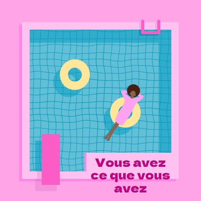 La relaxation est un mode de vie pink bold,playful,pool,vibrant,bright,70s