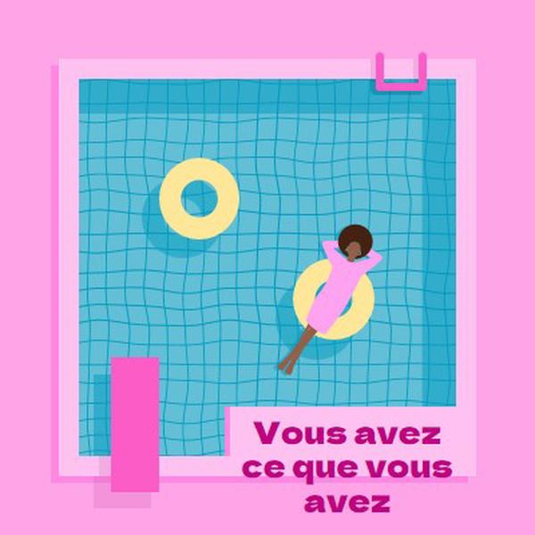 La relaxation est un mode de vie pink bold,playful,pool,vibrant,bright,70s