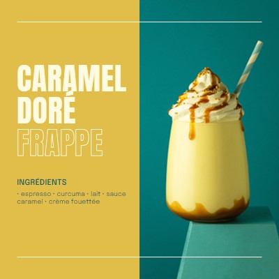 Frappe au caramel doré yellow modern,simple,duotone