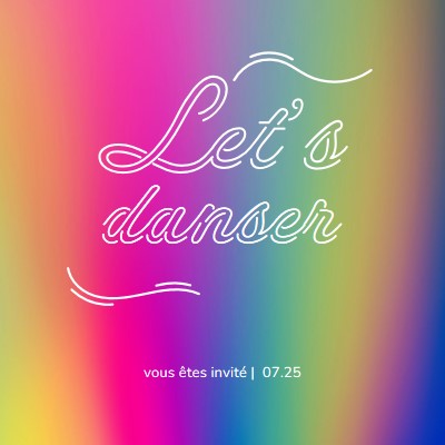 Allons danser, vous êtes invités pink bold,bright,typographic