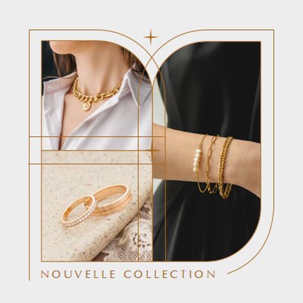 Nouvelle collection de bijoux brown photographic,minimal,collage,line,frame,classic