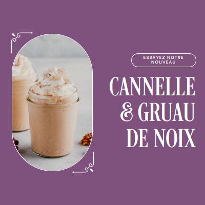 Essayez notre nouvelle farine d’avoine de noix de cannelle purple elegant,whimsical,playful,classic,minimal,simple