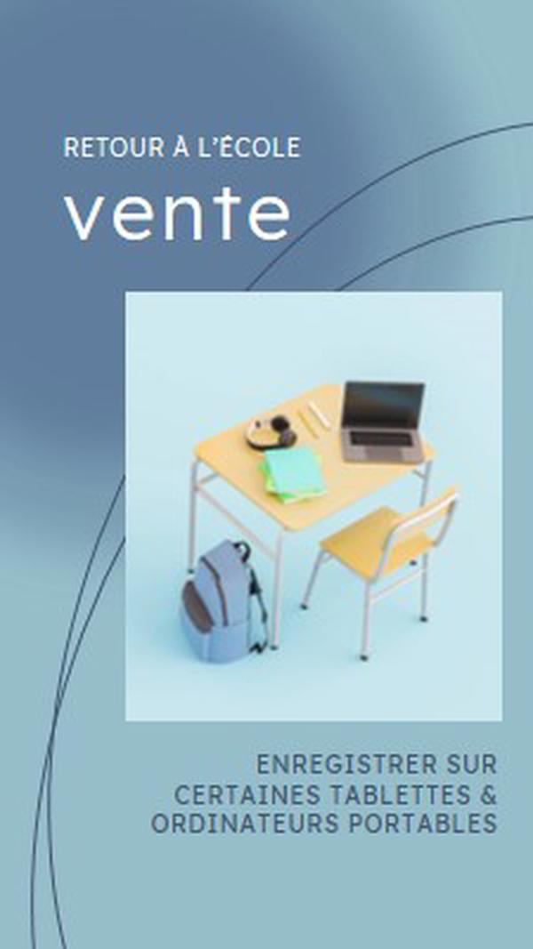 Vente de retour à l’école blue modern-simple