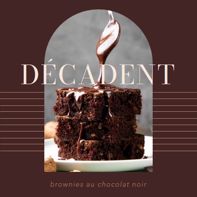 Brownies décadents au chocolat brown elegant,simple,arch