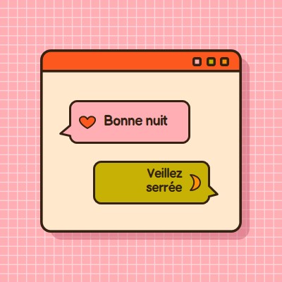 Bonne nuit, sommeil serré pink retro,graphic,message,speech-bubble,icon,motif,emoji,