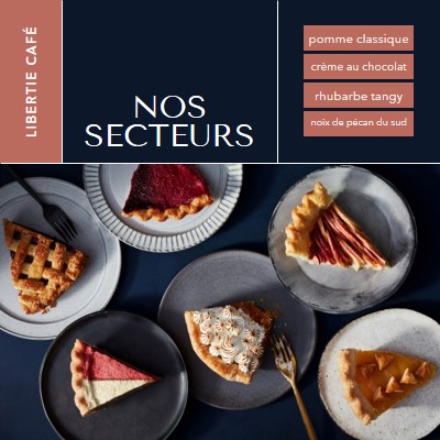 Profitez de nos tartes blue simple,classic,organized