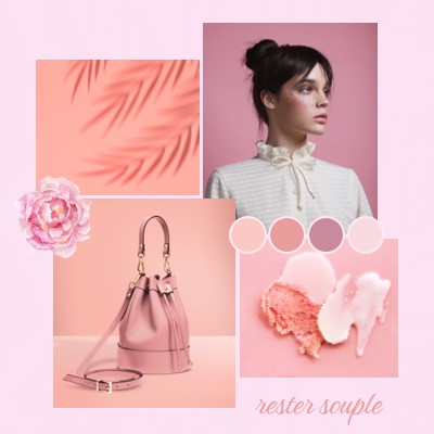 Rester doux avec les pastels pink photographic,simple,collage,color-block,pastel,palette