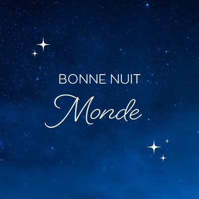 Bonne nuit monde blue modern,simple,typographic,whimsical,motif,