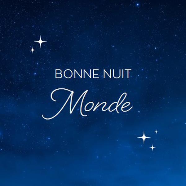 Bonne nuit monde blue modern,simple,typographic,whimsical,motif,