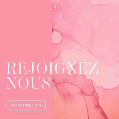 Rejoignez-nous pour un événement pink elegant,clean,watercolor,classic,simple,minimal