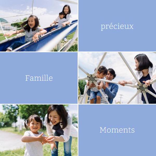 Précieux moments en famille blue clean,grid,collage