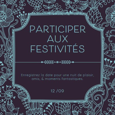 Participer aux festivités blue elegant,classic,floral