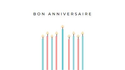 Joyeux bougies d’anniversaire white modern-simple