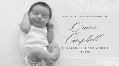 Annonce de la naissance de gray modern-simple