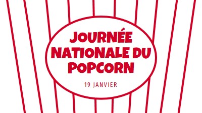 Journée nationale du maïs pop-corn white whimsical-line