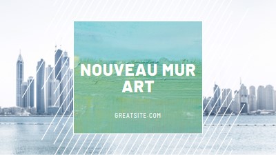 Nous avons de nouvelles peintures murales blue modern-geometric-&-linear