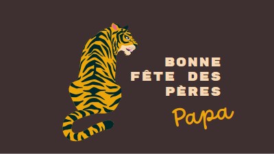 Bonne fête des Pères, papa brown whimsical-color-block