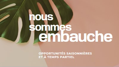 Nous recrutons des travailleurs saisonniers pink modern-simple