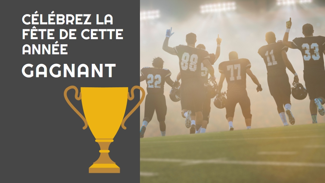 Célébrez le gagnant blue modern-simple