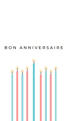 Joyeux bougies d’anniversaire white modern-simple