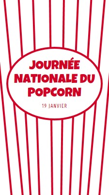 Journée nationale du maïs pop-corn white whimsical-line