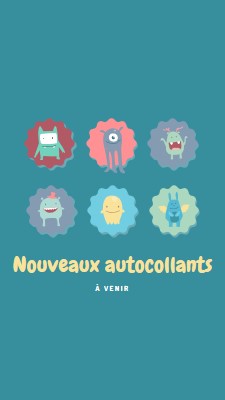 Nouveaux autocollants bientôt disponibles blue whimsical-color-block