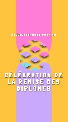 Participez à la célébration de la remise des diplômes yellow whimsical-color-block