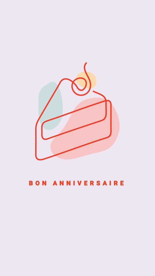 Une tranche de joyeux anniversaire purple whimsical-line