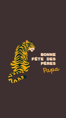 Bonne fête des Pères, papa brown whimsical-color-block