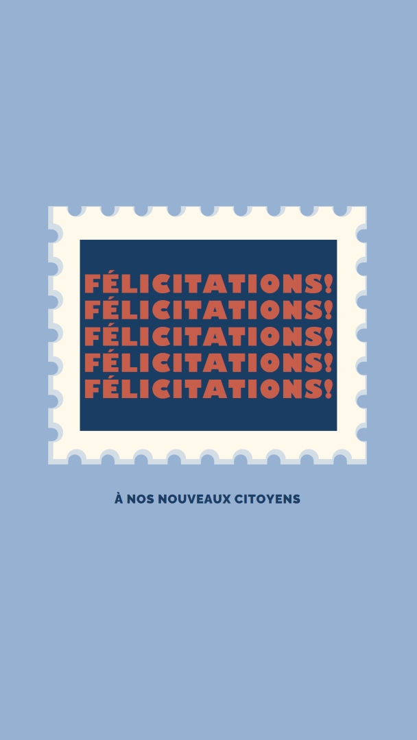 Félicitations à nos nouveaux citoyens blue modern-simple