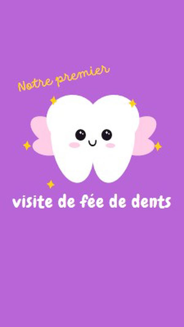 Première visite de fée de dents purple whimsical-color-block