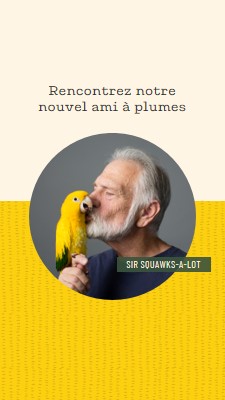 Oiseau dans la main yellow organic-simple