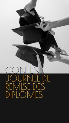 Bonne journée de remise des diplômes black modern-simple