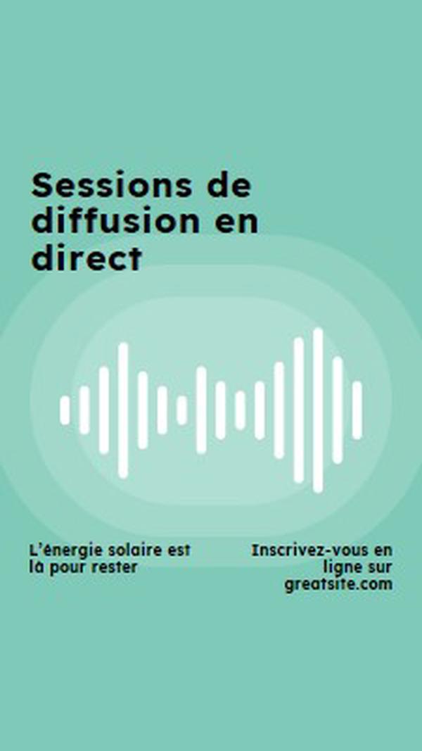 Sessions de diffusion en direct green modern-simple