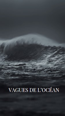 Vagues sombres de l’océan gray modern-simple