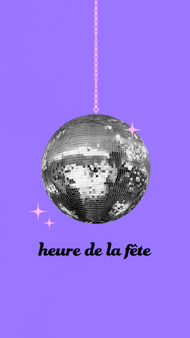 Fête à chaque occasion purple simple,collage,disco,fun,playful,photo