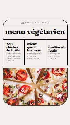 Consultez notre menu de pizzas végétariennes gray modern,simple,lines,geometric,frame,symmetrical